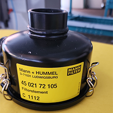 Mann inline filter for vacuum pumps