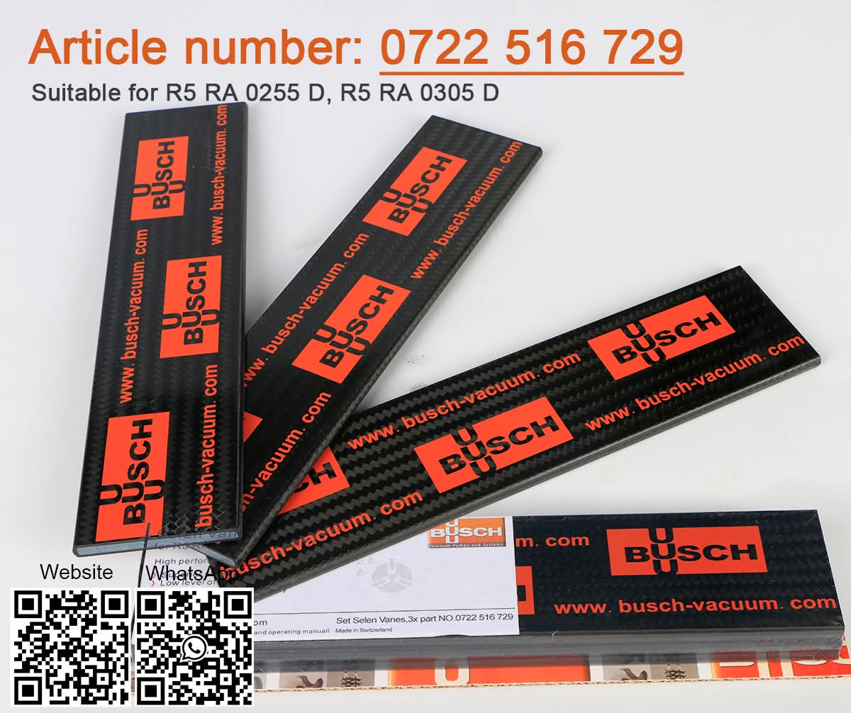Busch genuine Selen carbon vanes article number 0722 516 729, suitable for R5 RA 0255 D and R5 RA 0305 D vacuum pumps